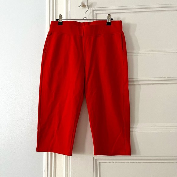 Vintage Y2K Cacharel Red Orange Crop Cotton Sweatpants Women's  Medium - Picture 1 of 8